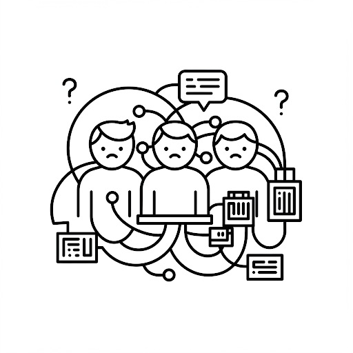 Illustration of workplace operational inefficiency caused by bad tech